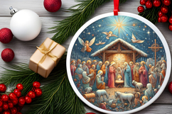Round Christmass Ornament PNG Product Image 2