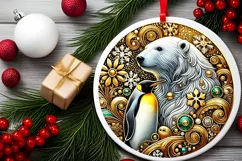 Round Christmas Ornament Sublimation|Clipart Product Image 1