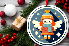 Round Christmass Ornament PNG Product Image 2