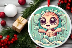 Round Christmas Ornament Sublimation|Clipart Product Image 1