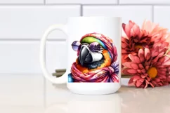 Vibrant Macaw Silk Scarf | Sublimation | Clipart Product Image 2