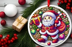 Round Christmas Ornament Sublimation|Clipart Product Image 2