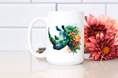Abstract Vibrant Watercolor Rhino, Transparent PNG Product Image 2