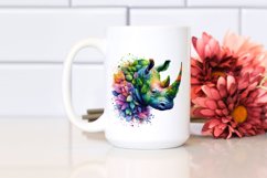 Abstract Vibrant Watercolor Rhino, Transparent PNG Product Image 2
