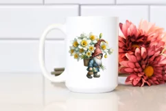Watercolor Gnome with Narcissus Bouquet and Small Basket Product Image 2