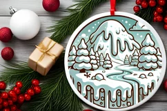 Round Christmas Ornament Sublimation|Clipart Product Image 1