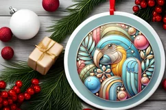 Round Christmas Ornament Sublimation|Clipart Product Image 1