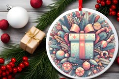 Round Christmas Ornament Sublimation|Clipart Product Image 2