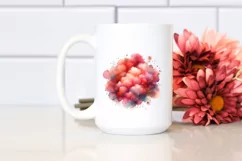 Colorful Redish Watercolor Cloud | Sublimation | Clipart Product Image 2
