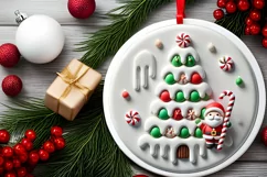 Round Christmas Ornament Sublimation|Clipart Product Image 1