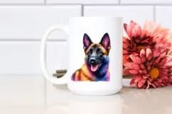 Cute Vibrant Malinois Watercolor | Sublimation | Clipart Product Image 2