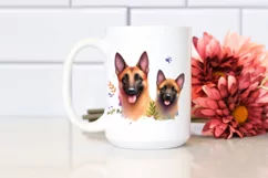 Cute Vibrant Malinois Watercolor | Sublimation | Clipart Product Image 2