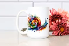 Flower Snail Abstract | Watercolor Clipart Product Image 2