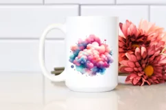 Colorful PINkish Watercolor Cloud | Sublimation | Clipart Product Image 2