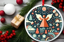 Round Christmas Ornament Sublimation|Clipart Product Image 1