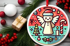 Round Christmas Ornament Sublimation|Clipart Product Image 1