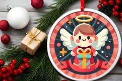 Round Christmas Ornament Sublimation|Clipart Product Image 1