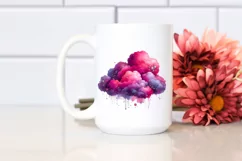 Colorful Magenta Watercolor Cloud | Sublimation | Clipart Product Image 2