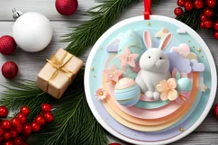 Round Christmas Ornament Sublimation|Clipart Product Image 2