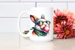 Colorful Quirky Bunny Watercolor Sticker Product Image 2