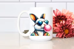 Colorful Quirky Bunny Watercolor Sticker Product Image 2