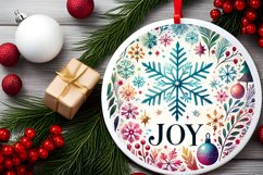 Round Christmas Ornament Sublimation|Clipart Product Image 2