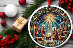 Round Christmas Ornament Sublimation|Clipart Product Image 1