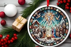 Round Christmas Ornament Sublimation|Clipart Product Image 1