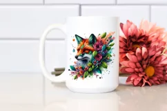 Abstract Vibrant Watercolor Fox, Transparent PNG Product Image 2