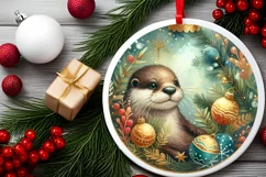 Round Christmas Ornament Sublimation|Clipart Product Image 2