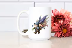Detailed Digital Painting Gnome Carrying Delphinium Bouquet Product Image 2
