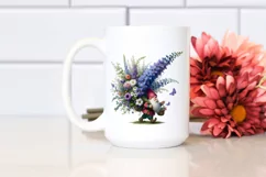 Detailed Digital Painting Gnome Carrying Delphinium Bouquet Product Image 2