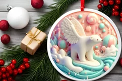 Round Christmas Ornament Sublimation|Clipart Product Image 1