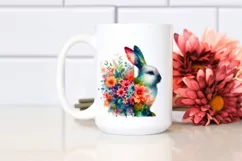 Retro Vibrant Rabbit made of Flowers Product Image 2