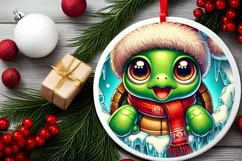 Round Christmas Ornament Sublimation|Clipart Product Image 1