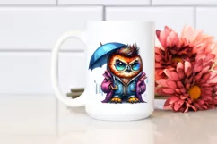 Sitting Baby Owl with Expressive Face PNG Product Image 2