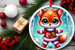 Round Christmas Ornament Sublimation|Clipart Product Image 1
