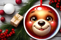 Shiny Christmas Face Round Bear Product Image 2