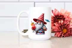 Gnome in Beach Wear Holding Cocktail | Sublimation | Clipart Product Image 2