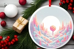 Pastel Molten Candy Winter Scene PNG Product Image 2