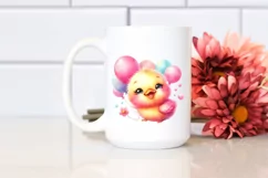 Cute Baby Duck with Balloons | Clipart Product Image 2
