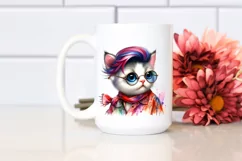 Expressive Baby Cat Watercolor PNG Product Image 2