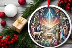 Round Christmas Ornament Sublimation|Clipart Product Image 1