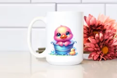 Cute Baby Duck on Bubbly Bucket | Clipart Product Image 2