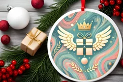Round Christmas Ornament Sublimation|Clipart Product Image 1