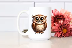 Shy Watercolor Owl Clipart: Sublimation Clipart Product Image 2