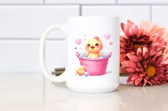 Cute Baby Duck on Bubbly Bucket | Clipart Product Image 2