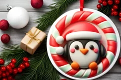 Round Christmas Ornament Sublimation|Clipart Product Image 1