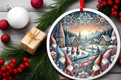 Round Christmas Ornament Sublimation|Clipart Product Image 1