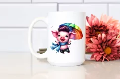Watercolor Pig Portrait, Transparent PNG Product Image 2